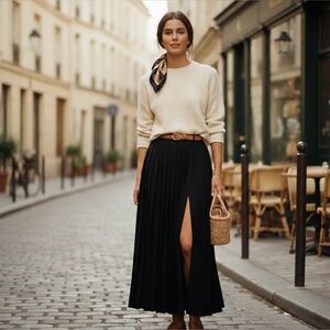 Abercrombie & Fitch pleated tailored maxi skirt